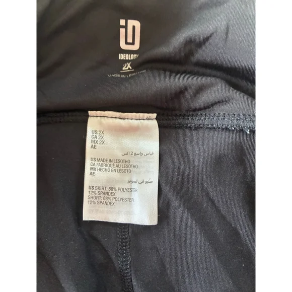 Women's Ideology Black Tiered Ruffle Mini Skirt with inner shorts 2X - Picture 6 of 6